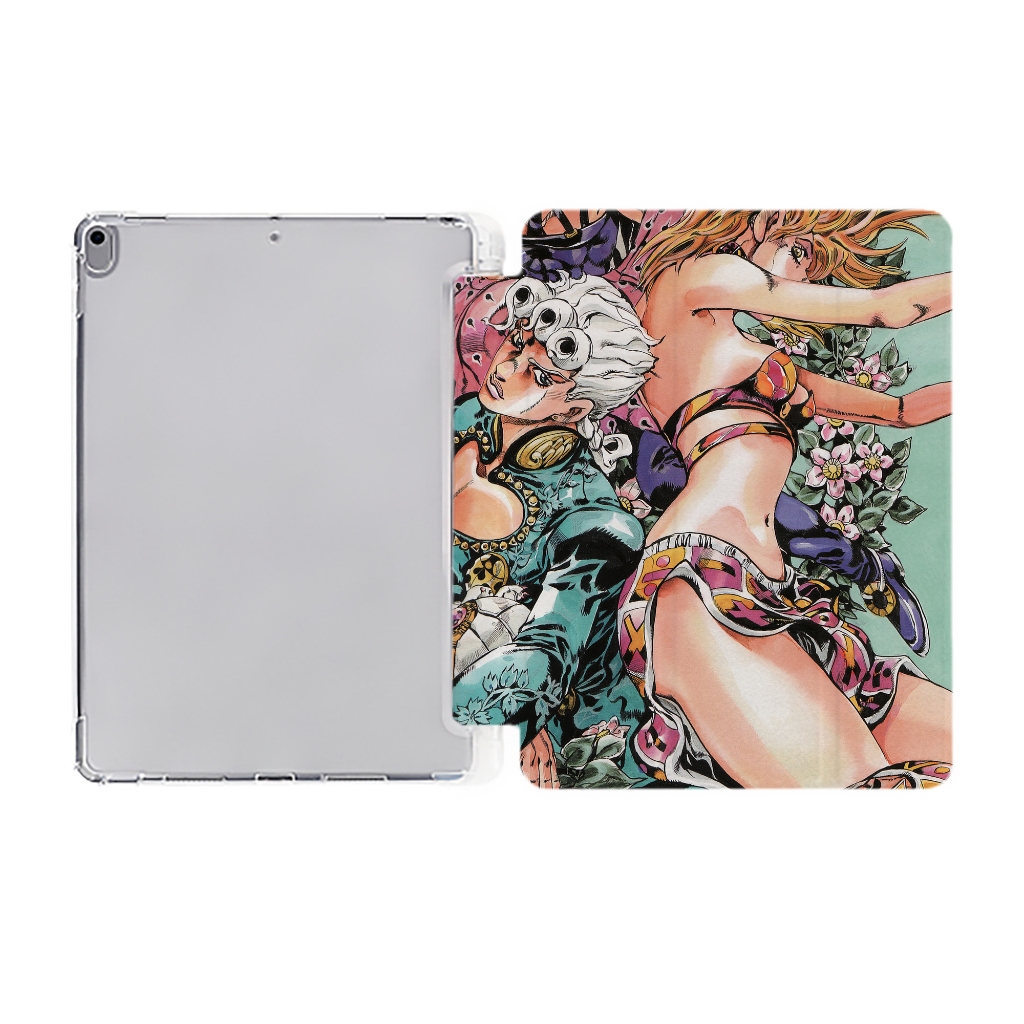 （画像用） ジョジョの奇妙な冒険 JoJo's Bizarre Adventure IPad ケース ペン収納付き 三つ折りスタンド PUレザー×シリコン 対応機種9.5/10.5/10.9インチ